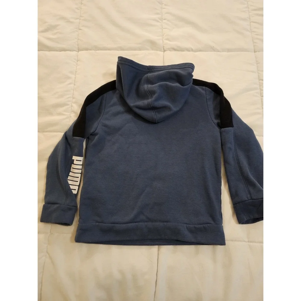 Puma Blue Pullover Hoodie Youth Size‎ Small Athletic Sweatshirt Logo